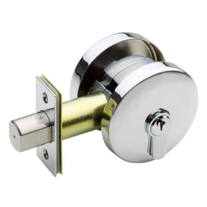 Gainsborough G2 Smooth Round Deadbolt. Satin Chrome. Double Cylinder