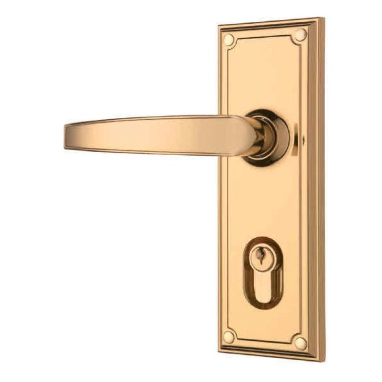 Gainsborough Trilock Traditional Series Leverset. Bright Goldtone